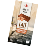 Tablette de chocolat au lait, cacahuètes, caramel et fleur de sel