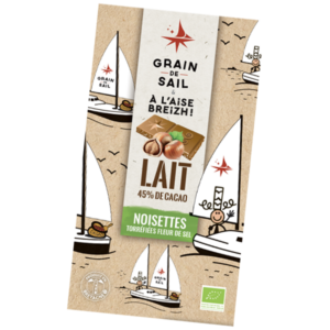 Milk chocolate bar with roasted hazelnuts - Special edition A L'Aise Breizh - 100G - ORGANIC
