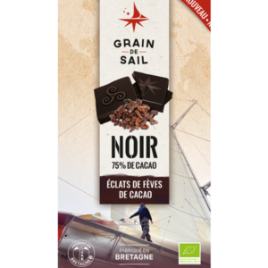 Tablette de chocolat Noir éclats de fèves de cacao - 100G - BIO
